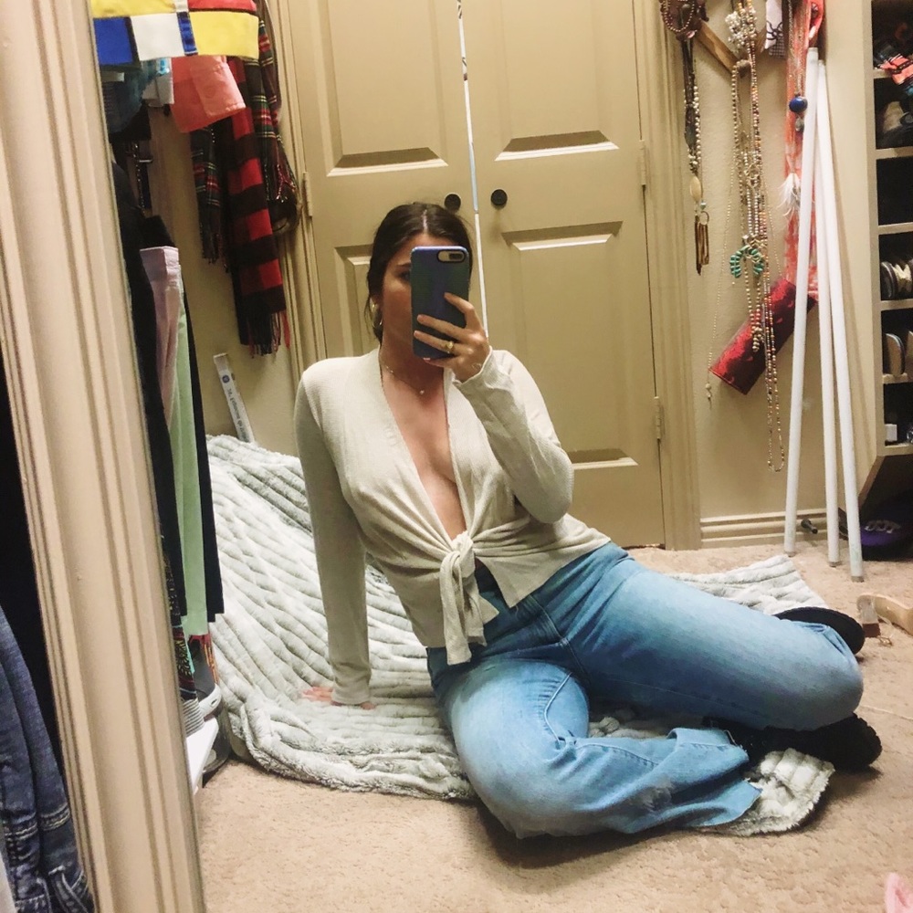 Front Tie Sweater